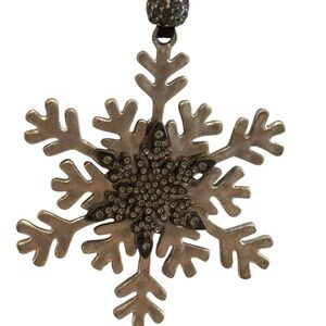 J. Jill Silver Star Crystals Snowflake Pendant Necklace adjustable length